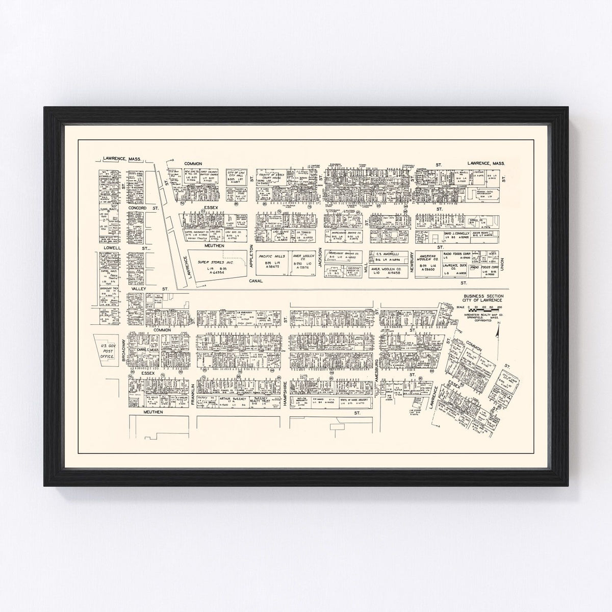 Lawrence Vintage Map 1946