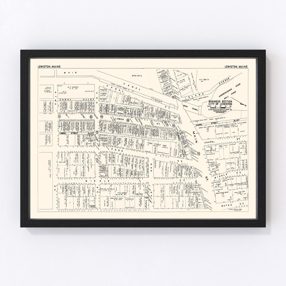 Lewiston Vintage Map 1946