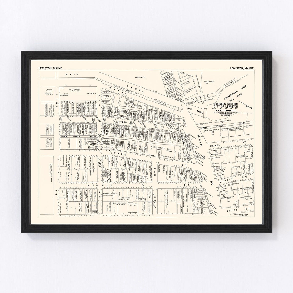 Lewiston Vintage Map 1946