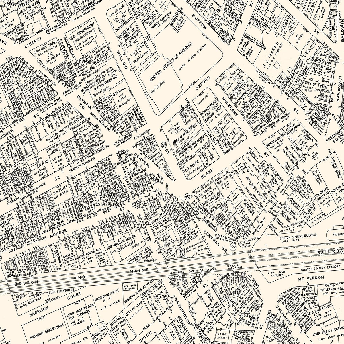 Vintage Lynn Massachusetts Maps