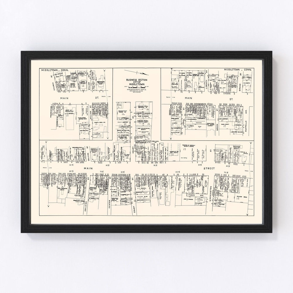 Middletown Vintage Map 1946