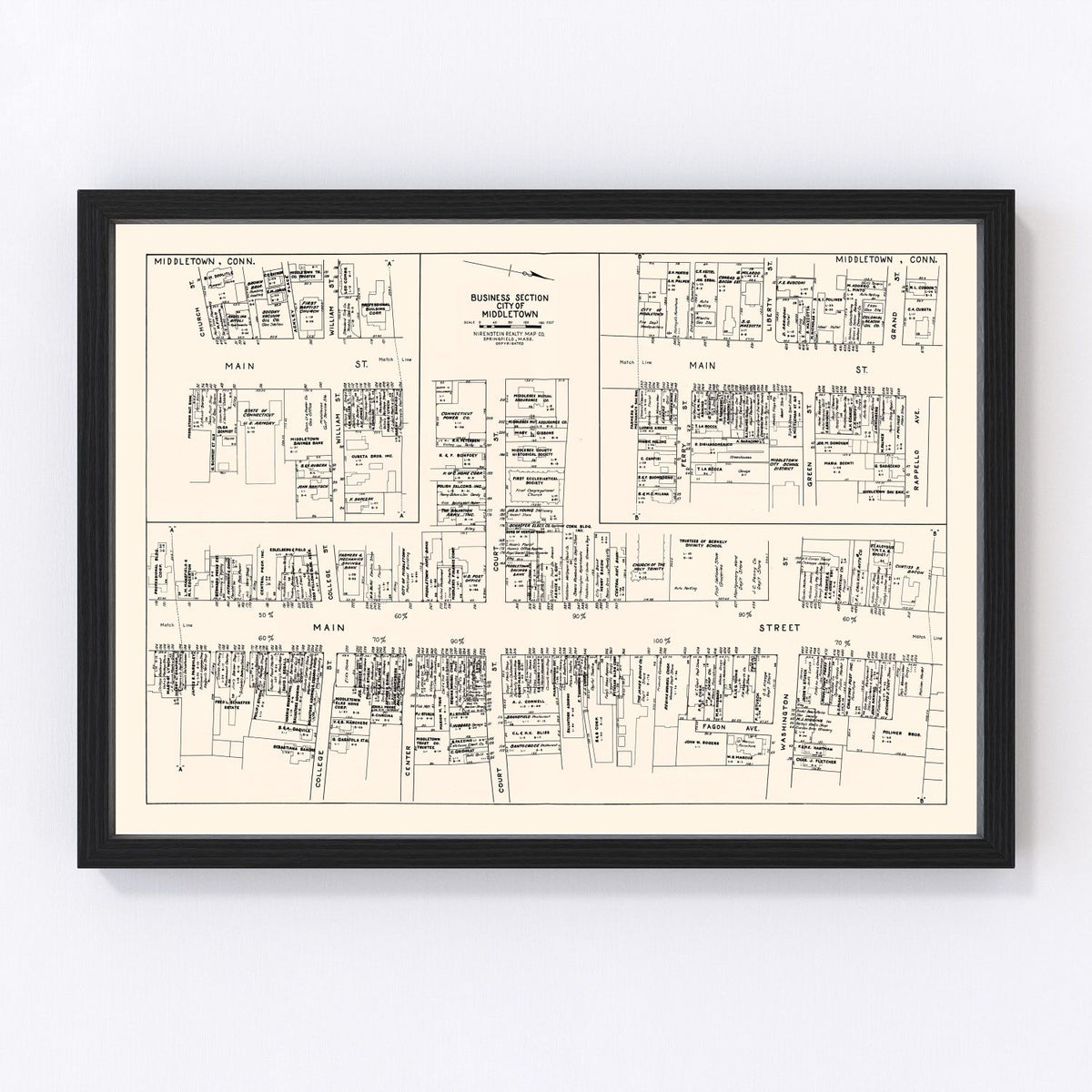 Middletown Vintage Map 1946