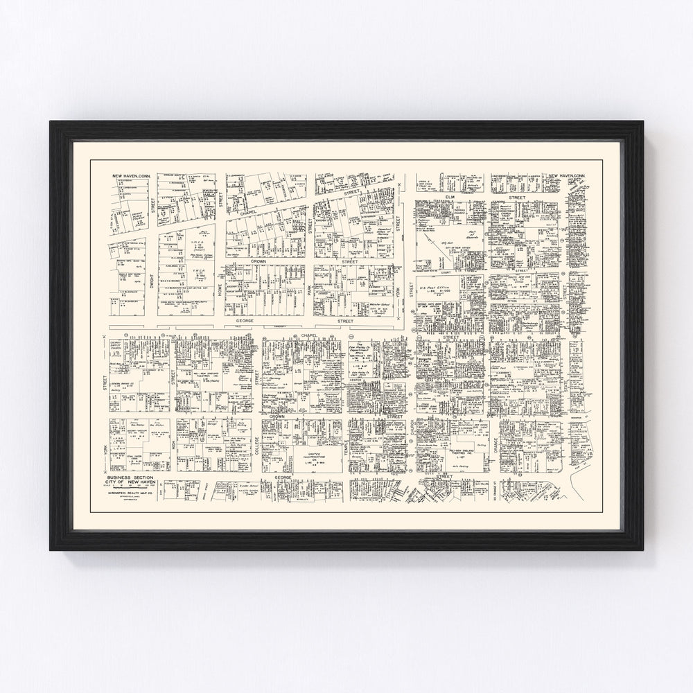 New Haven Vintage Map 1946