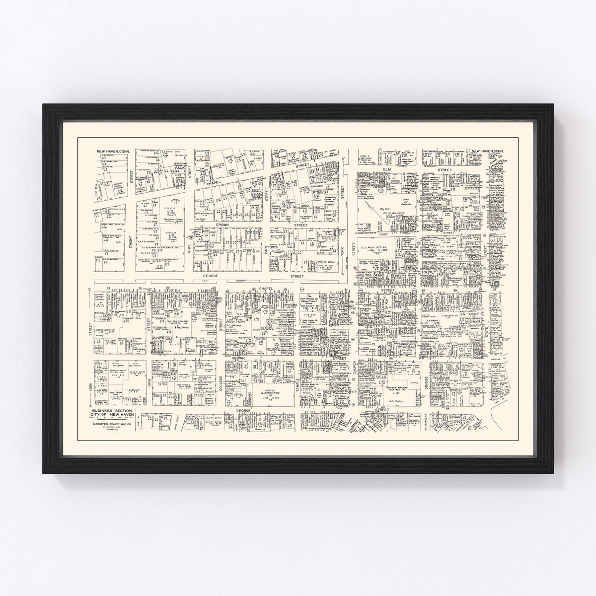 New Haven Vintage Map 1946