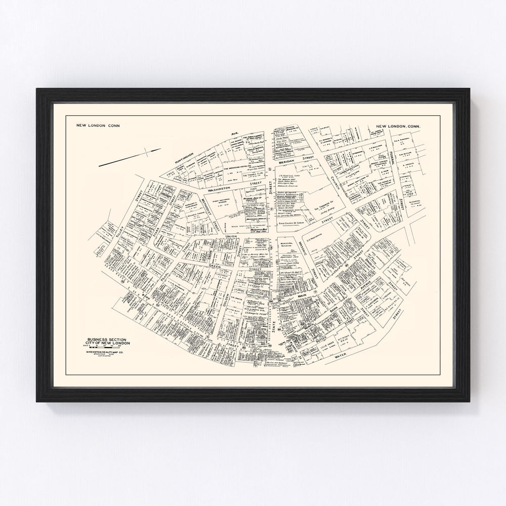 New London Vintage Map 1946