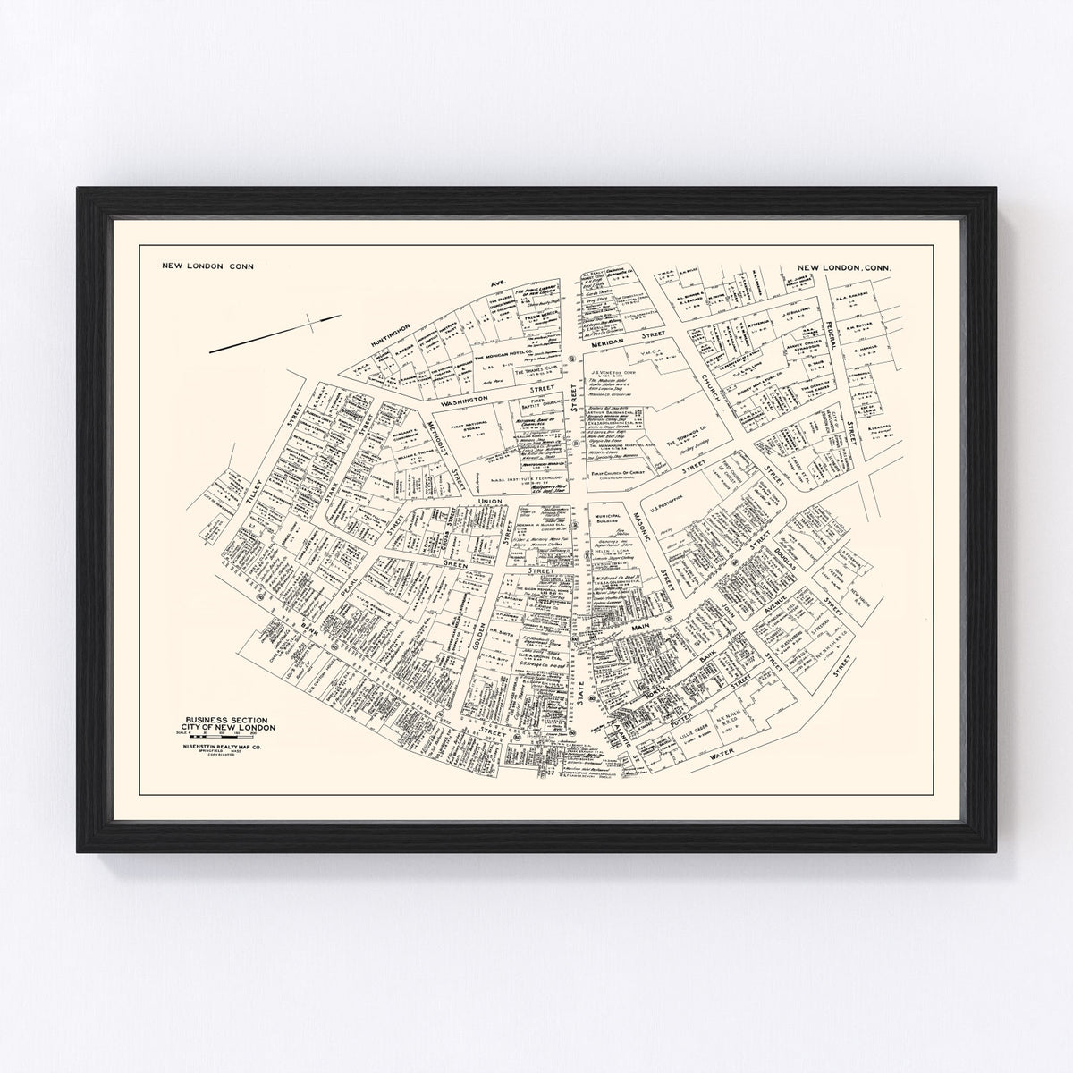 New London Vintage Map 1946