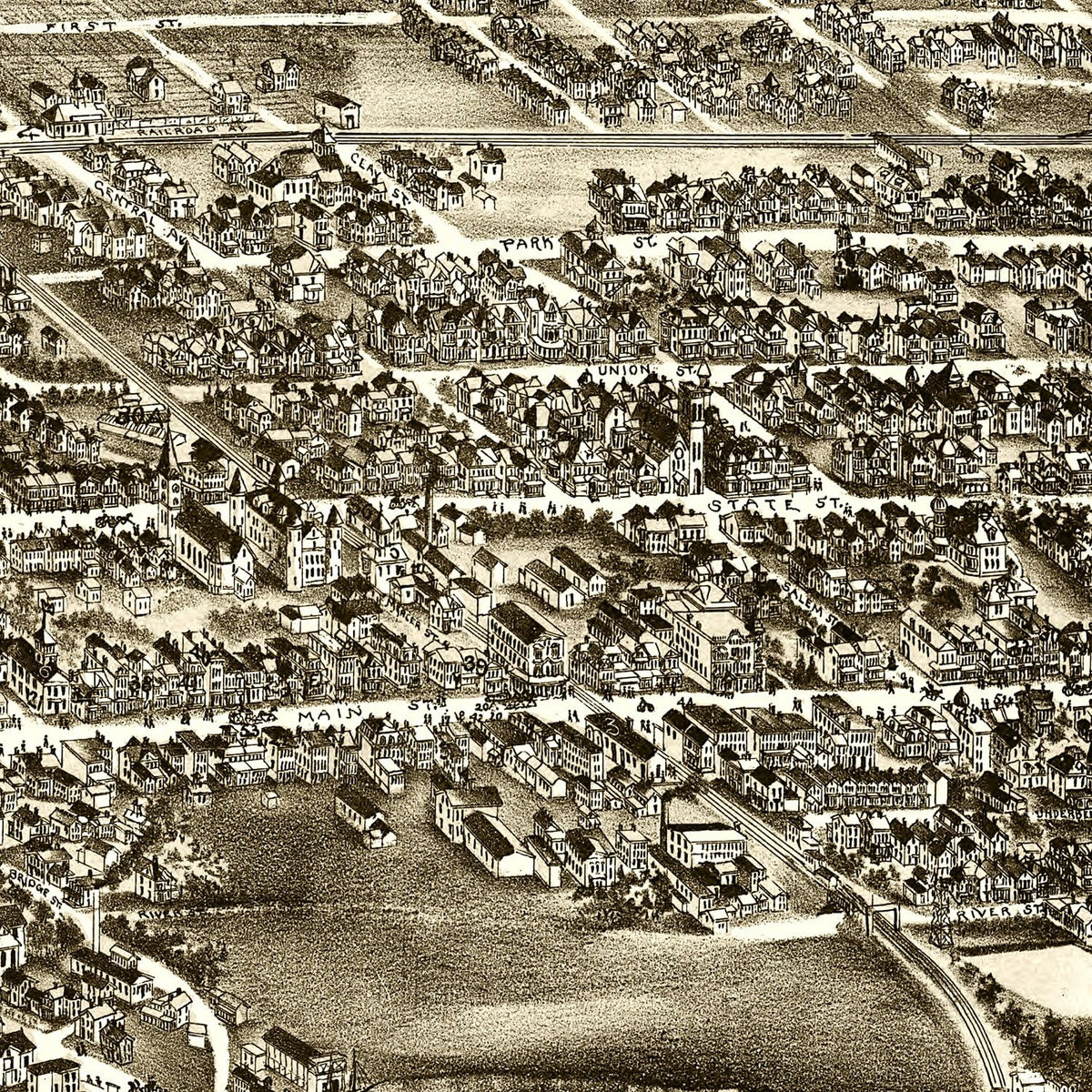 Restored historic details from the 1896 city map of Hackensack, New Jersey