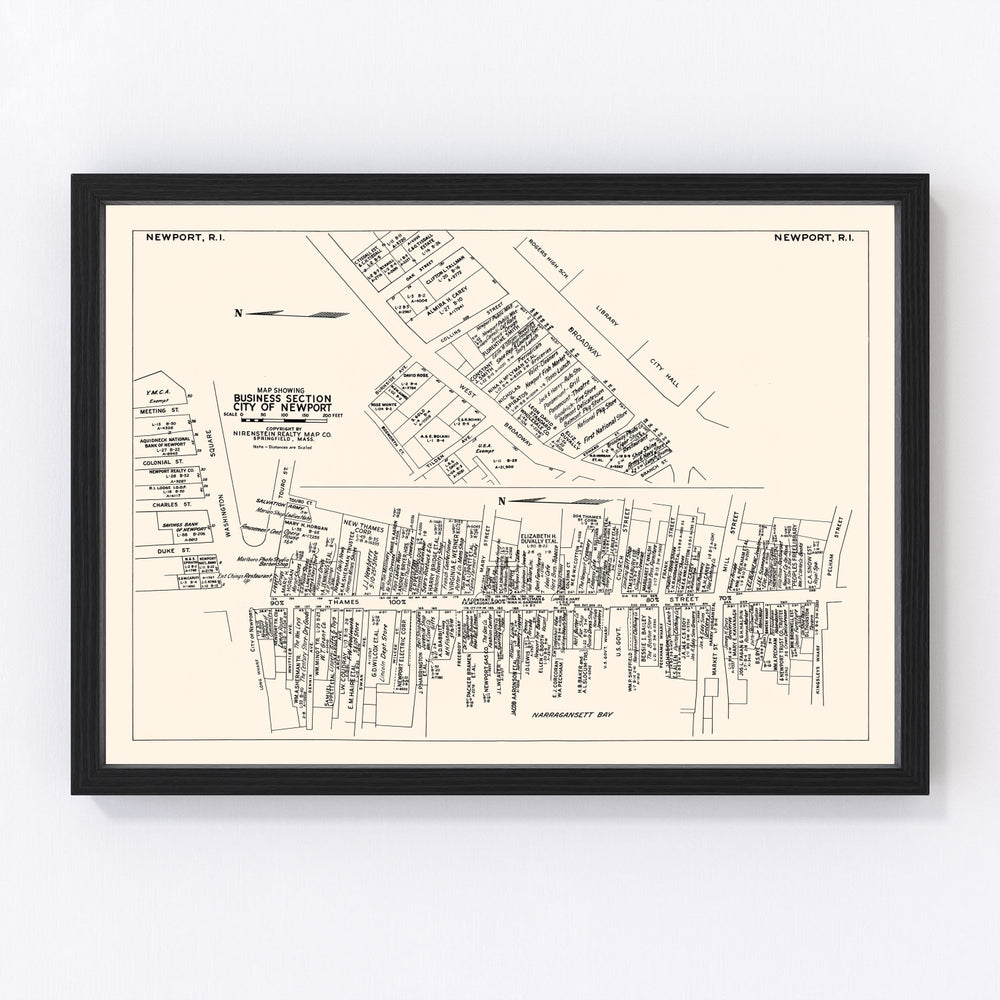 Newport Vintage Map 1946