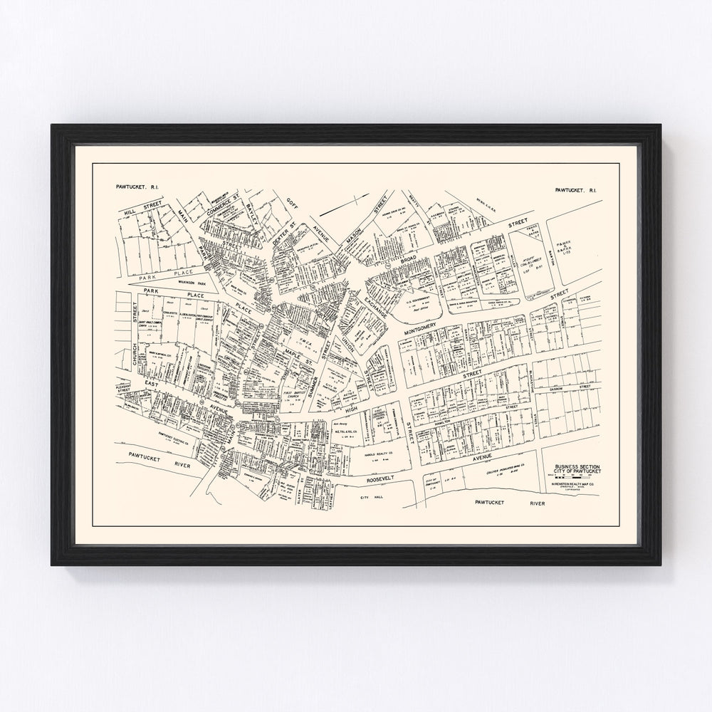 Pawtucket Vintage Map 1946