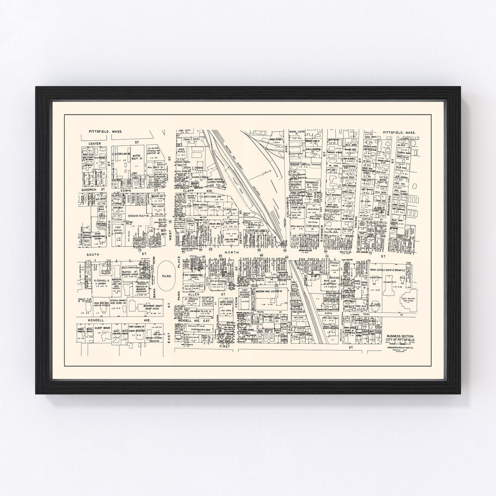 Pittsfield Vintage Map 1946