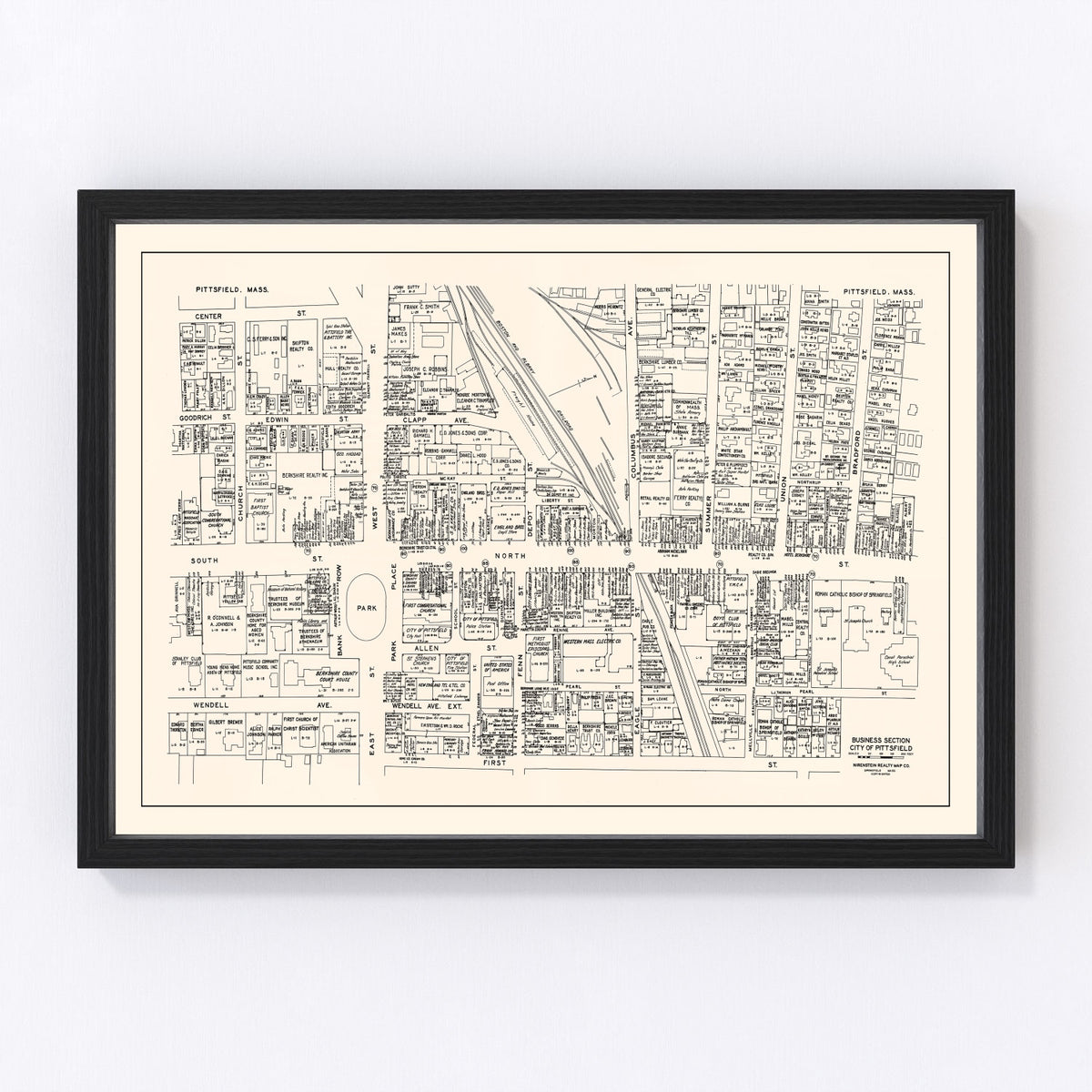 Pittsfield Vintage Map 1946
