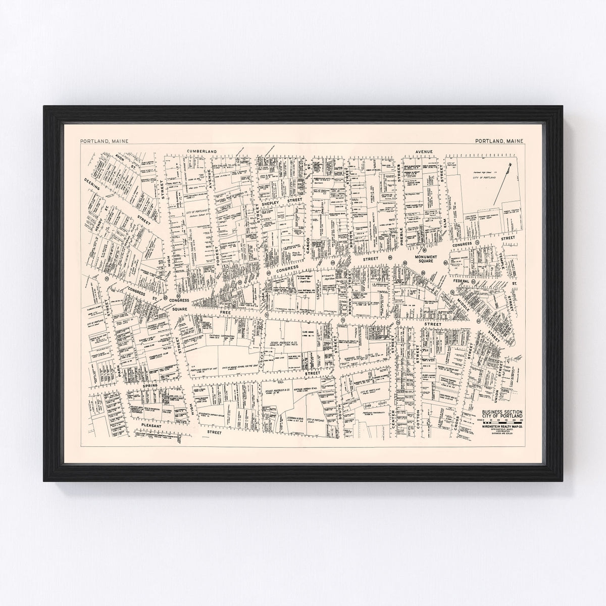Portland Vintage Map 1946