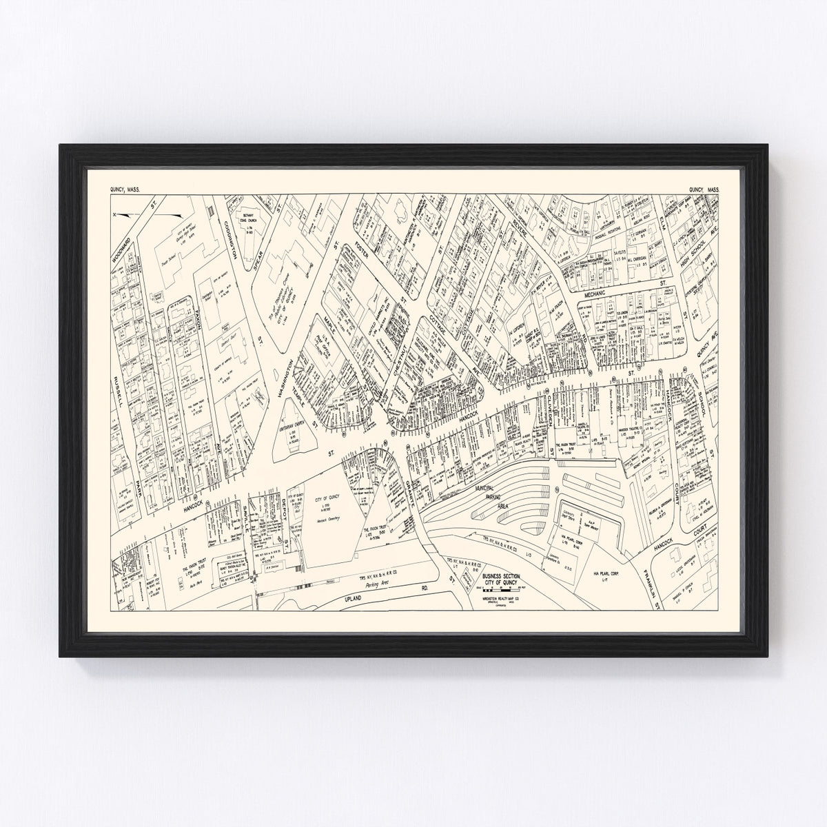 Quincy Vintage Map 1946