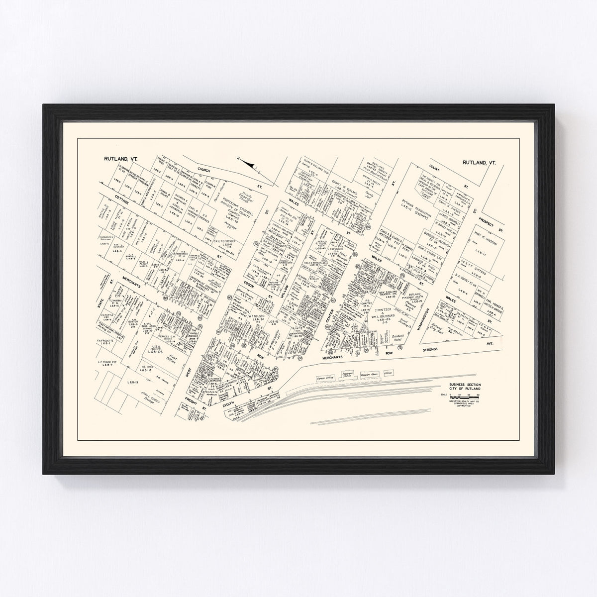 Rutland Vintage Map 1946