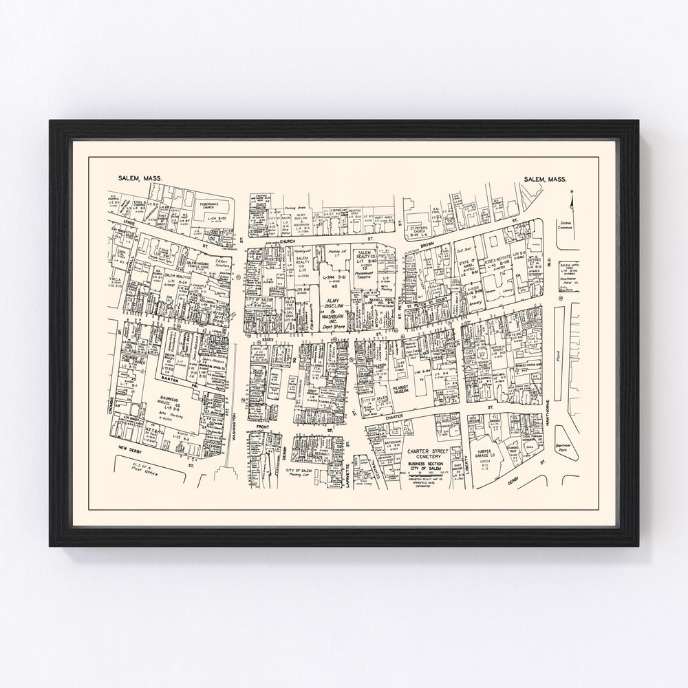 Salem Vintage Map 1946