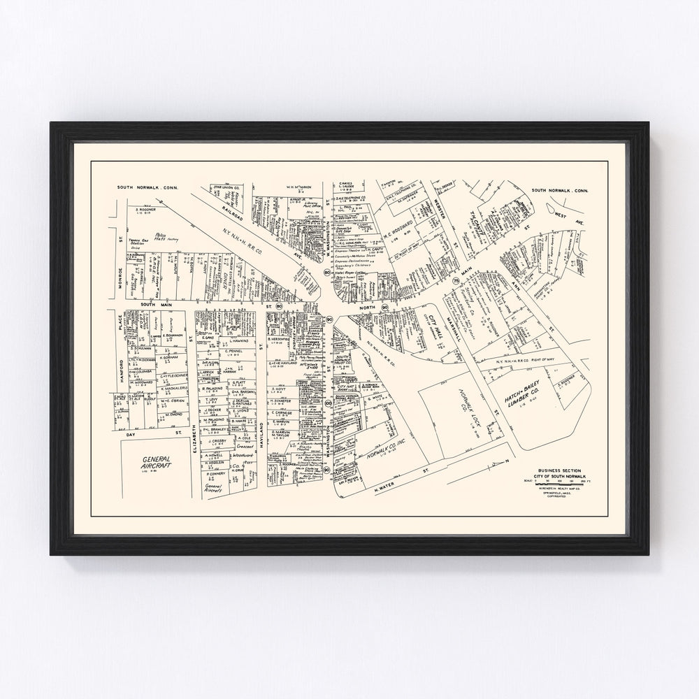 South Norwalk Vintage Map 1946