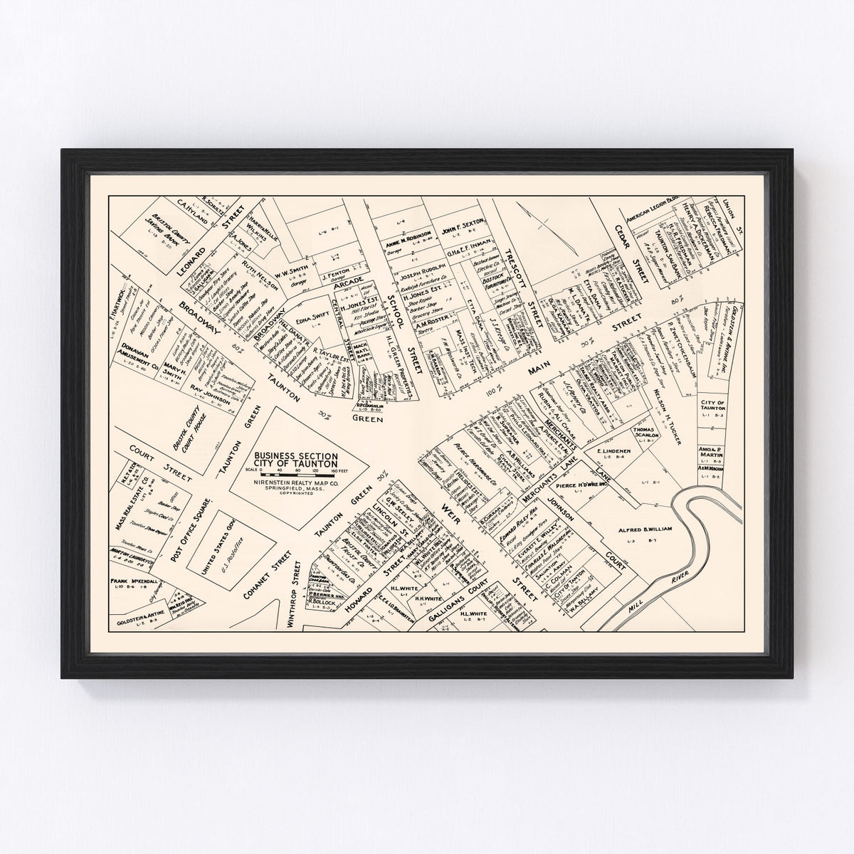 Taunton Vintage Map 1946