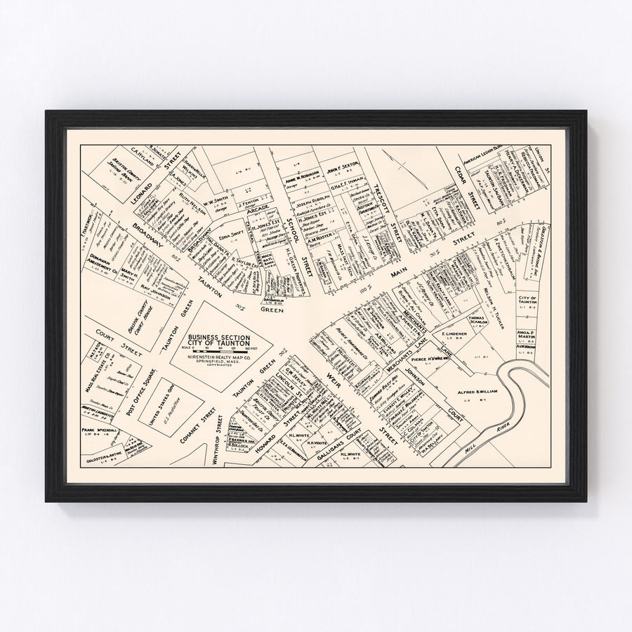 Taunton Vintage Map 1946