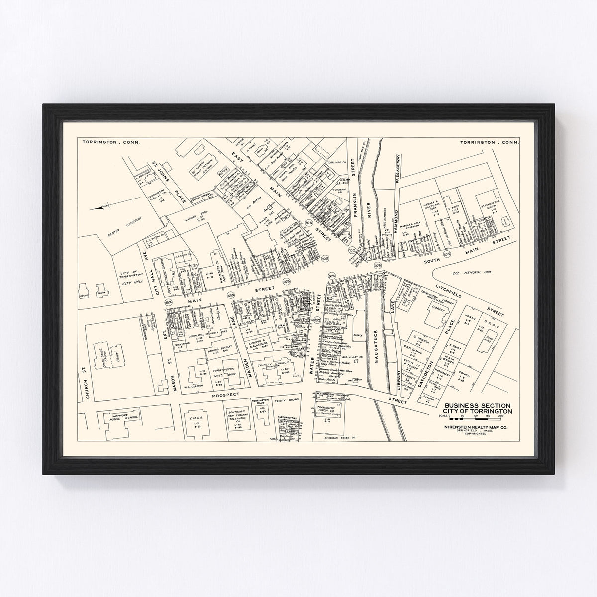 Torrington Vintage Map 1946