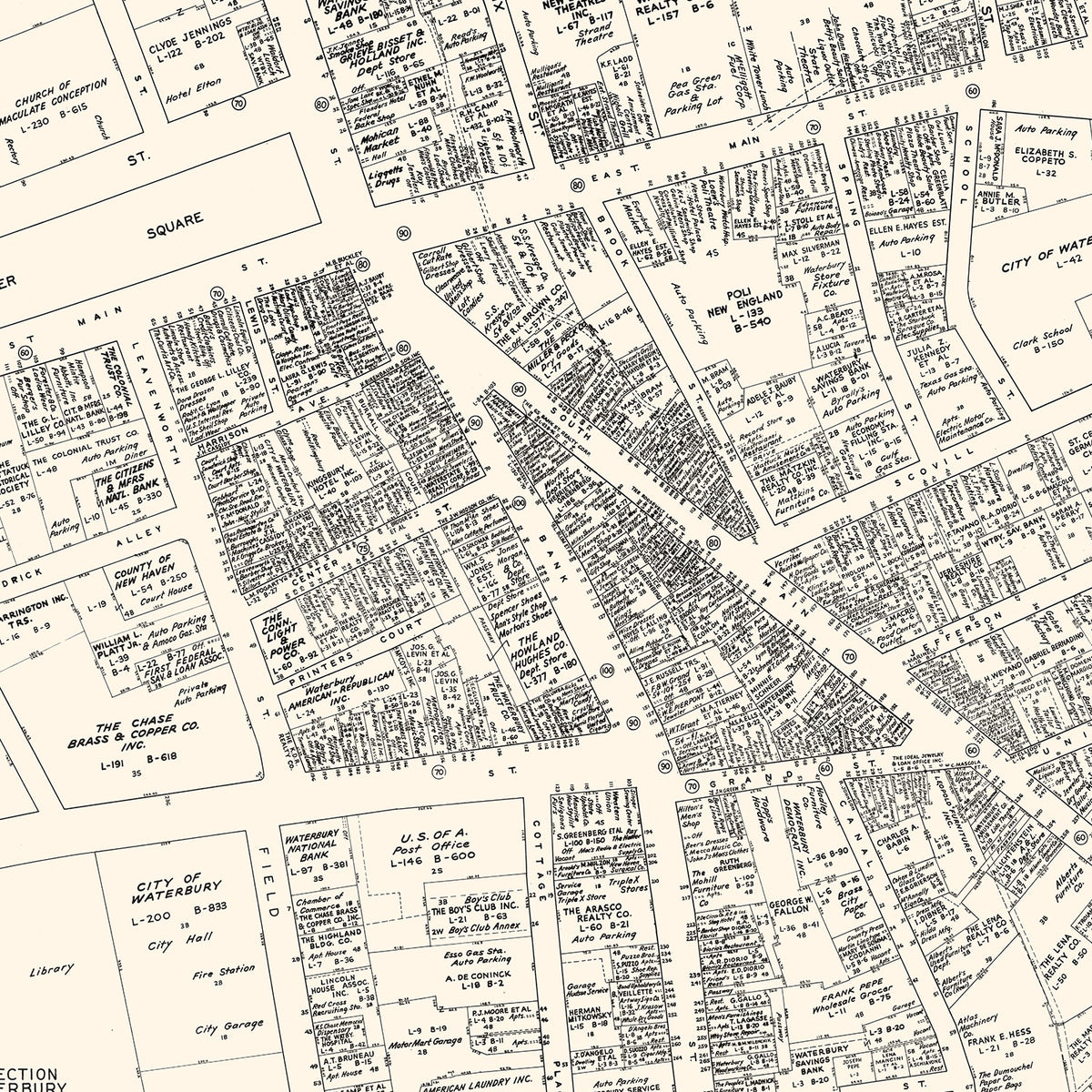 Vintage Waterbury Connecticut Maps