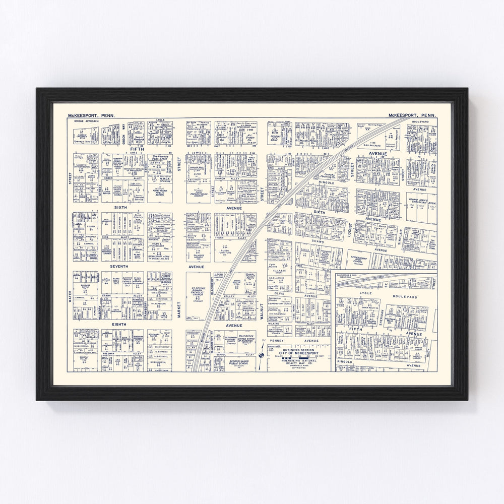 McKeesport Vintage Map 1950