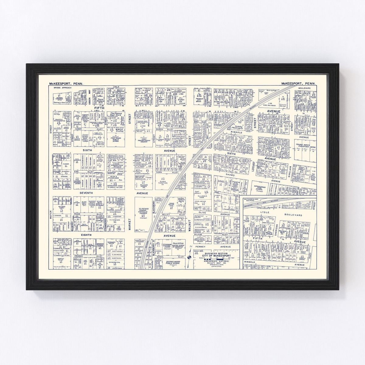 McKeesport Vintage Map 1950