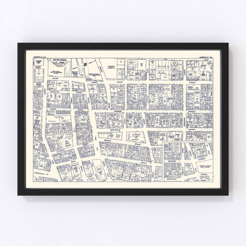 Norfolk Vintage Map 1950