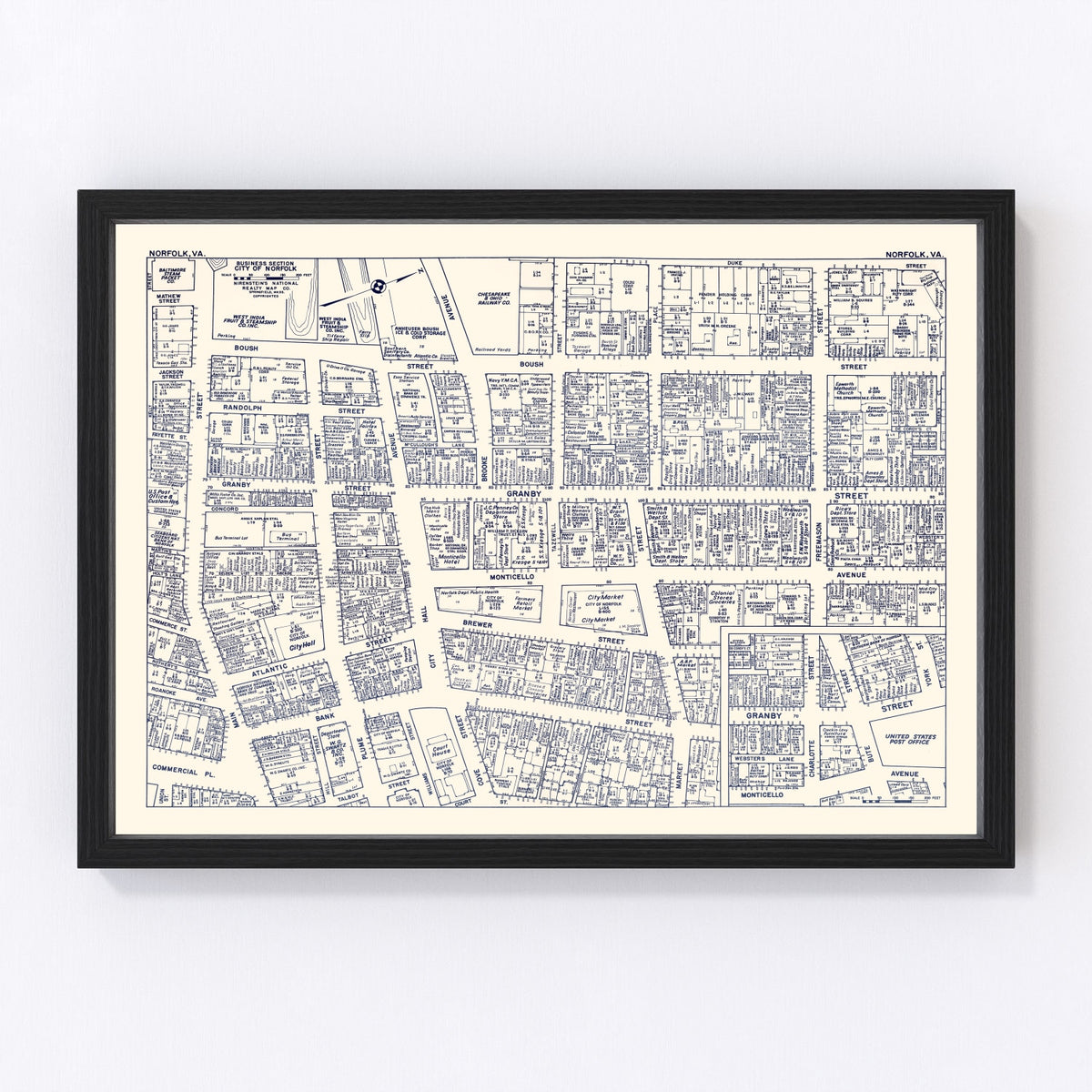 Norfolk Vintage Map 1950