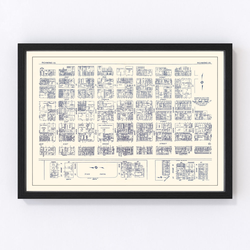 Richmond Vintage Map 1950