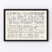 York Vintage Map 1950