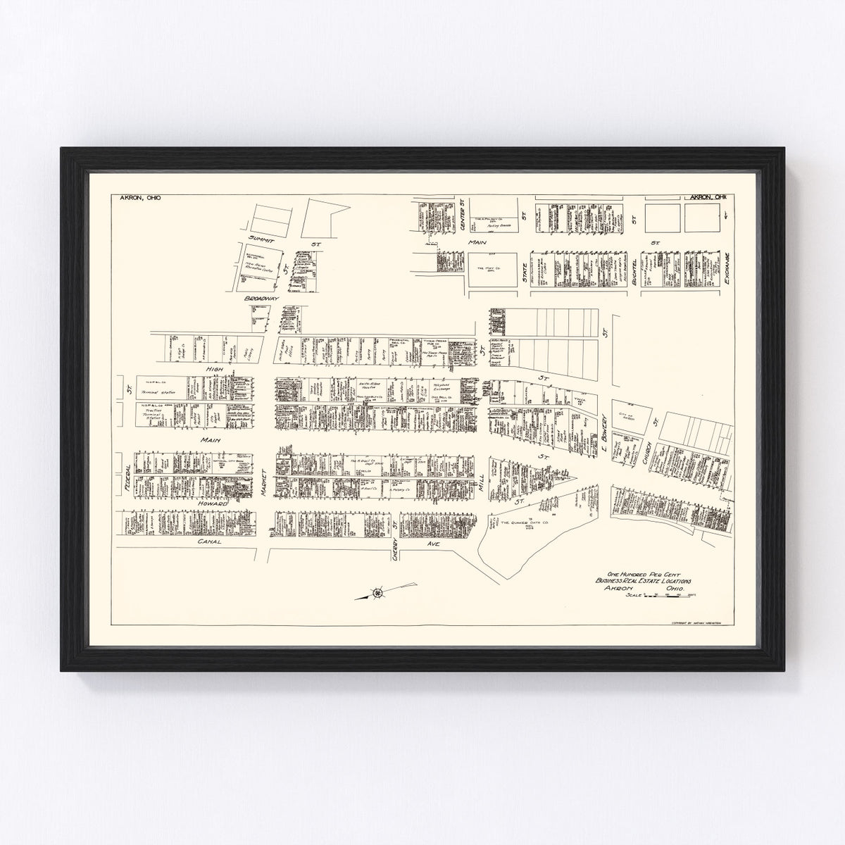 Akron Vintage Map 1929