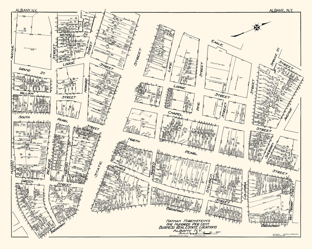 Preview of Vintage Map of Albany, NY Business Section 1929