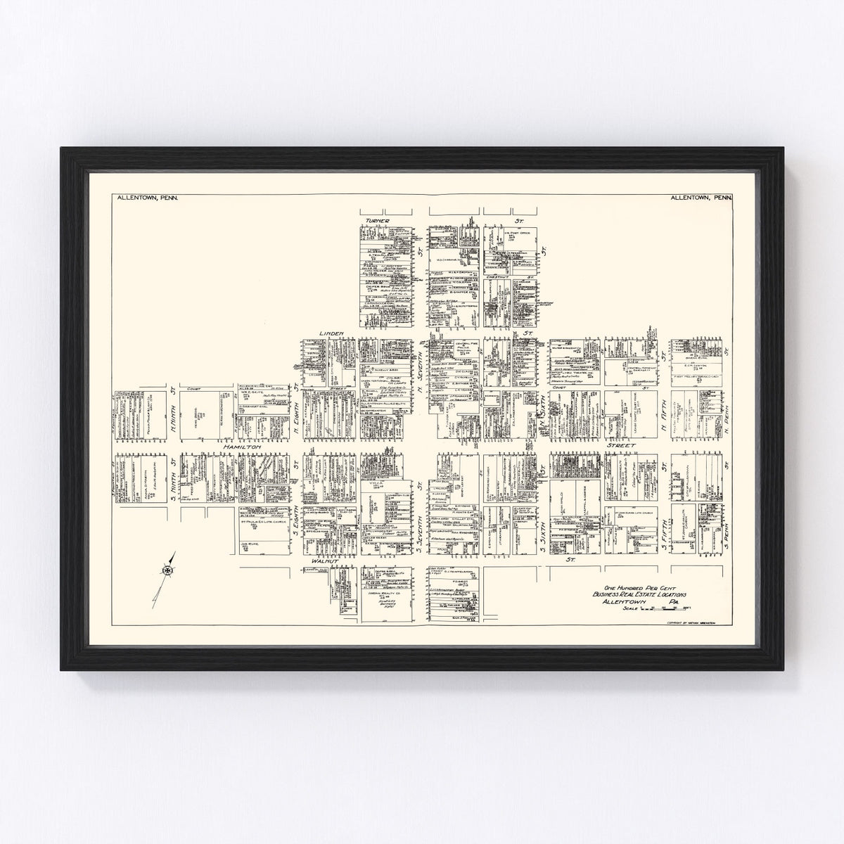 Allentown Vintage Map 1929