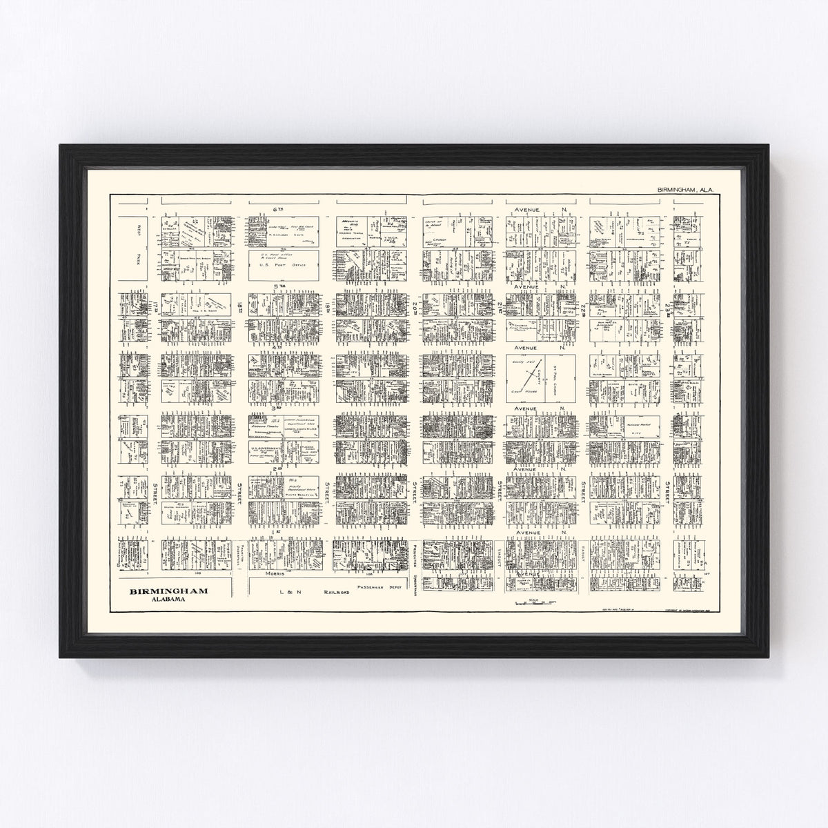 Birmingham Vintage Map 1929