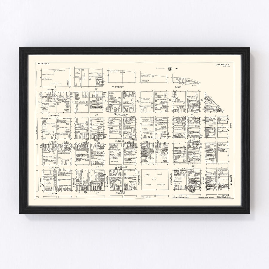 Chicago Vintage Map 1929