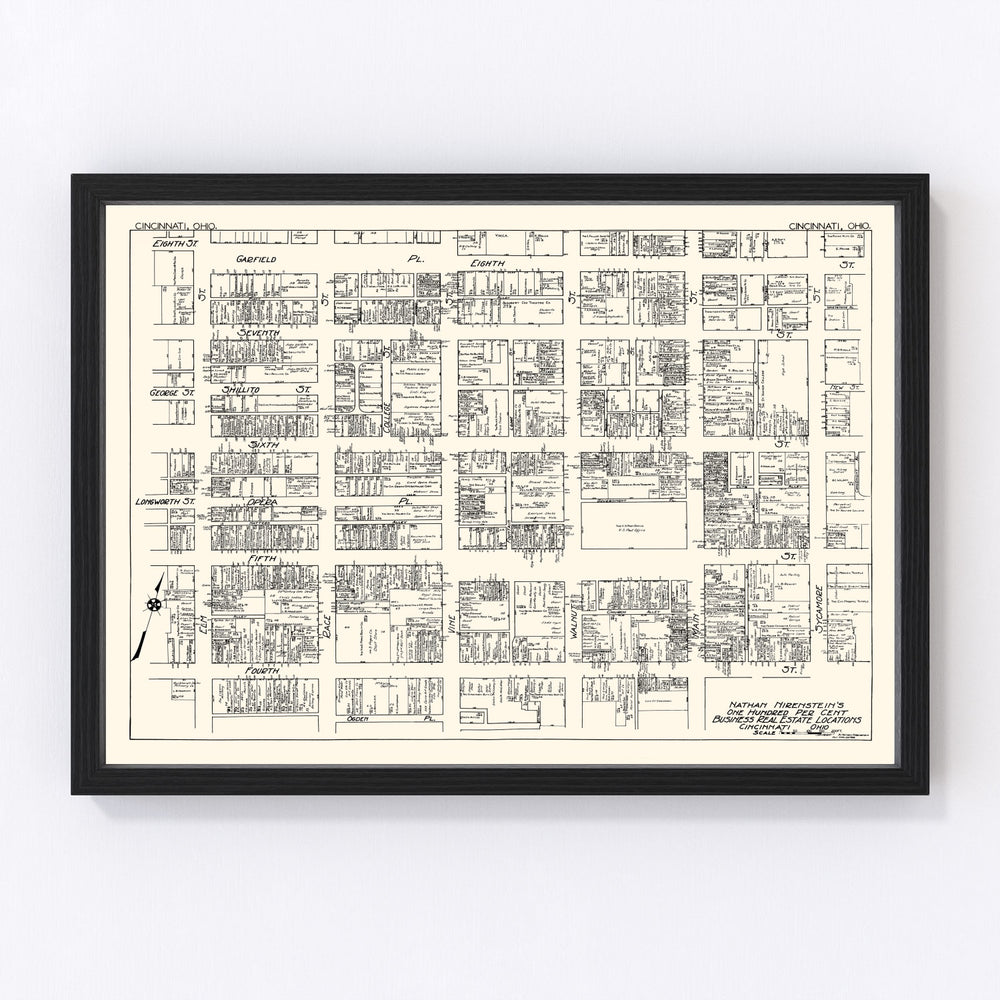 Cincinnati Vintage Map 1929