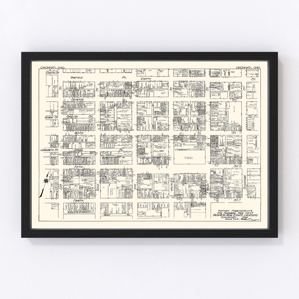 Cincinnati Vintage Map 1929