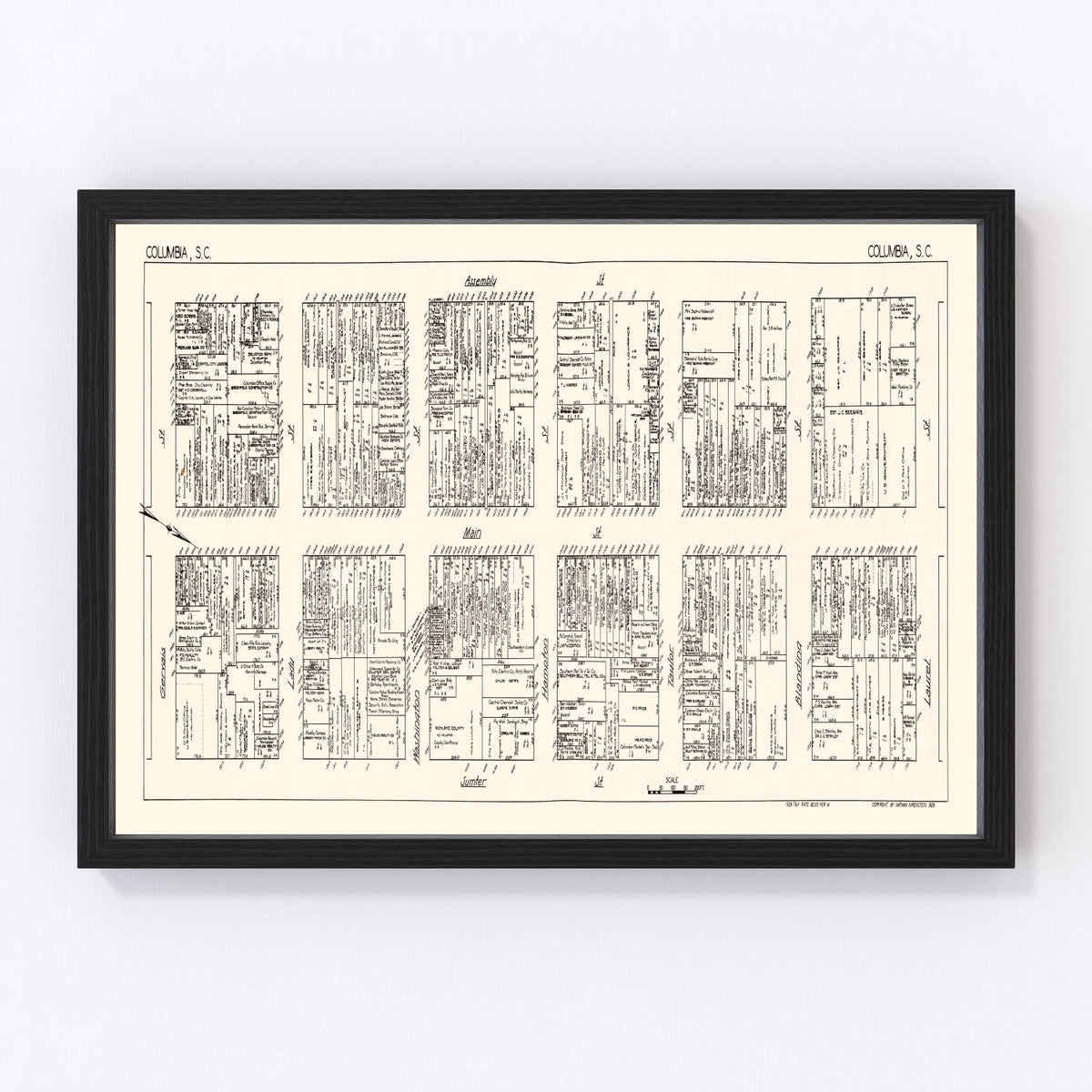 Columbia Vintage Map 1929
