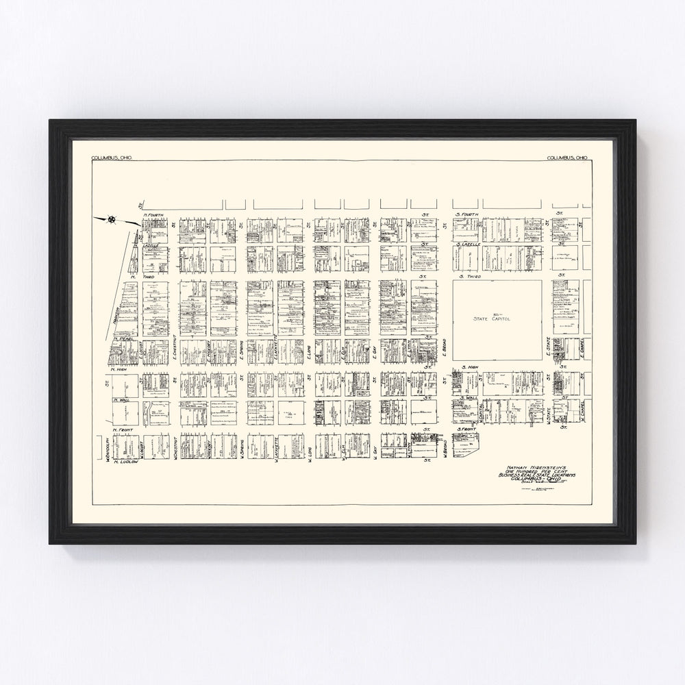 Columbus Vintage Map 1929