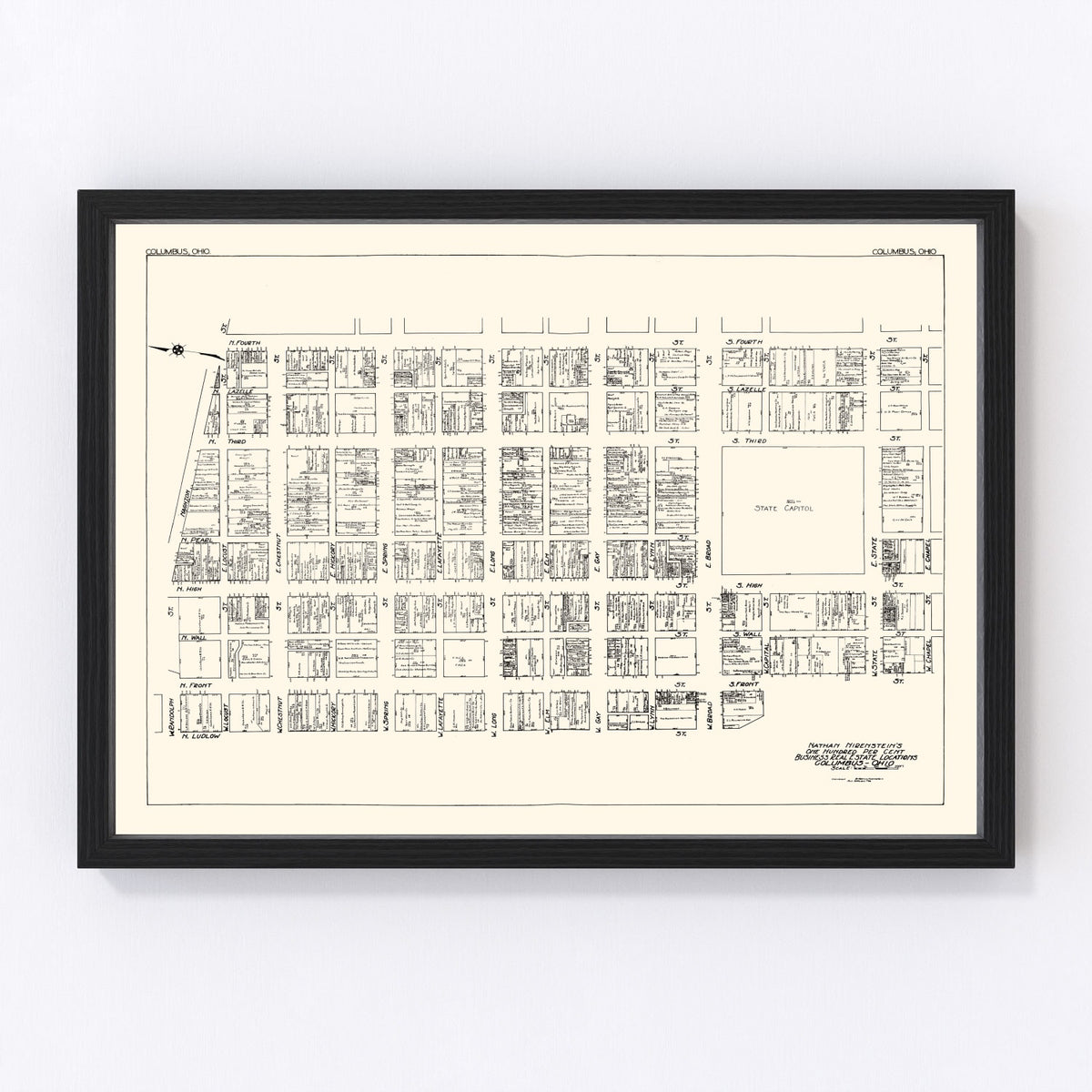 Columbus Vintage Map 1929