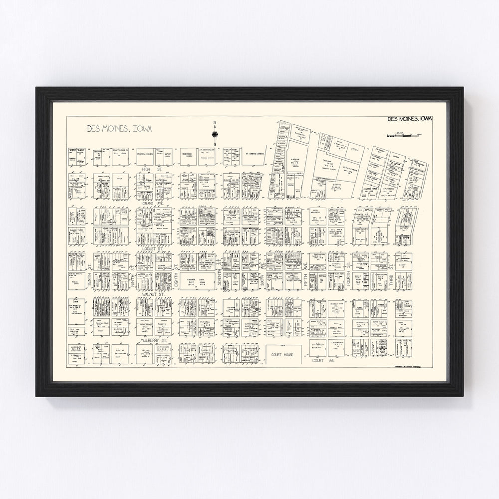Des Moines Vintage Map 1929