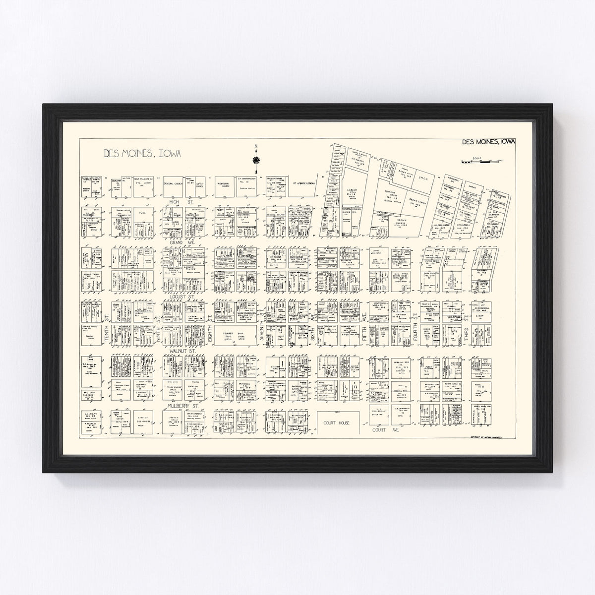 Des Moines Vintage Map 1929