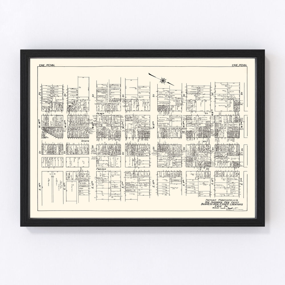 Erie Vintage Map 1929