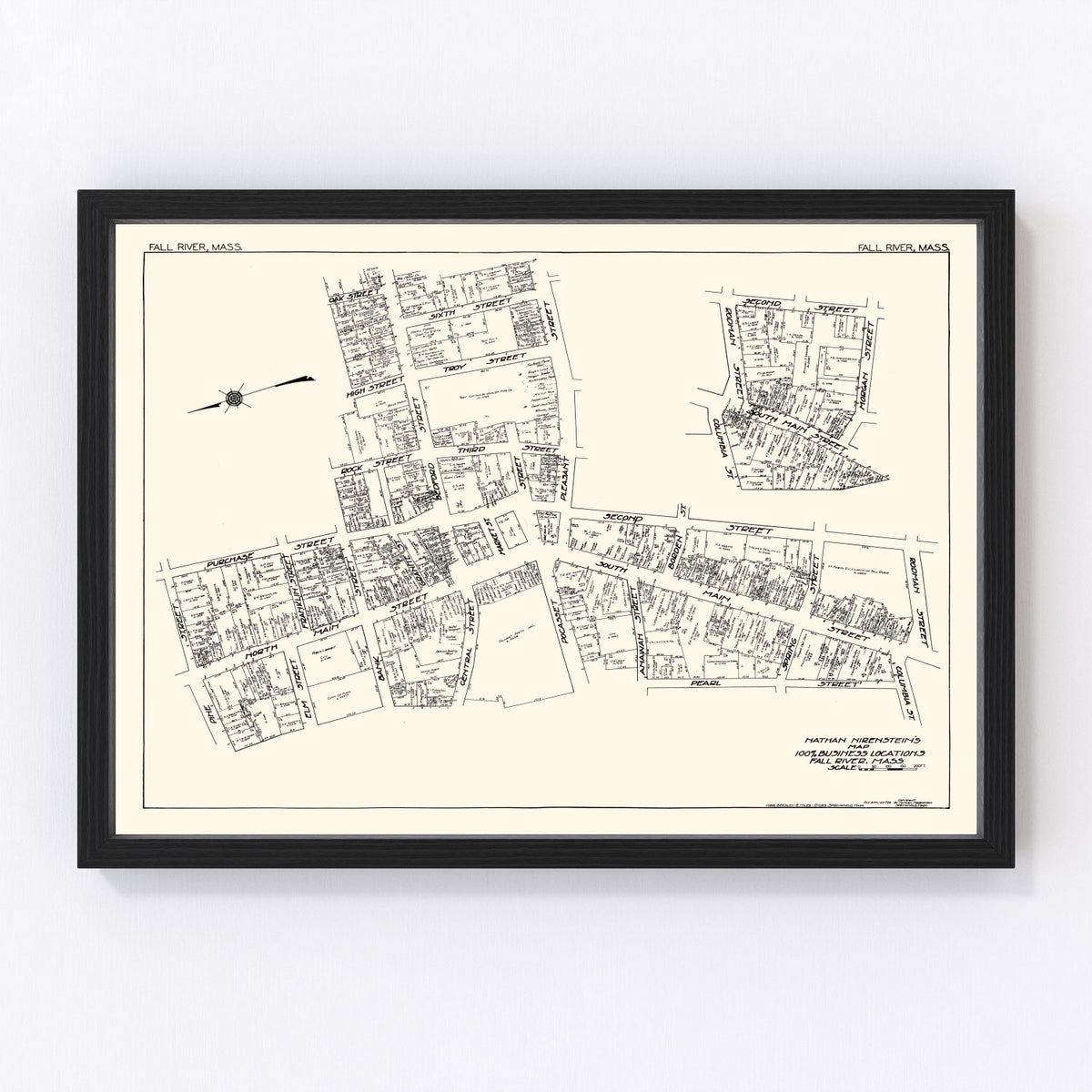 Fall River Vintage Map 1929