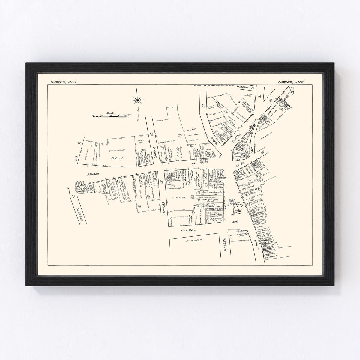 Gardner Vintage Map 1929