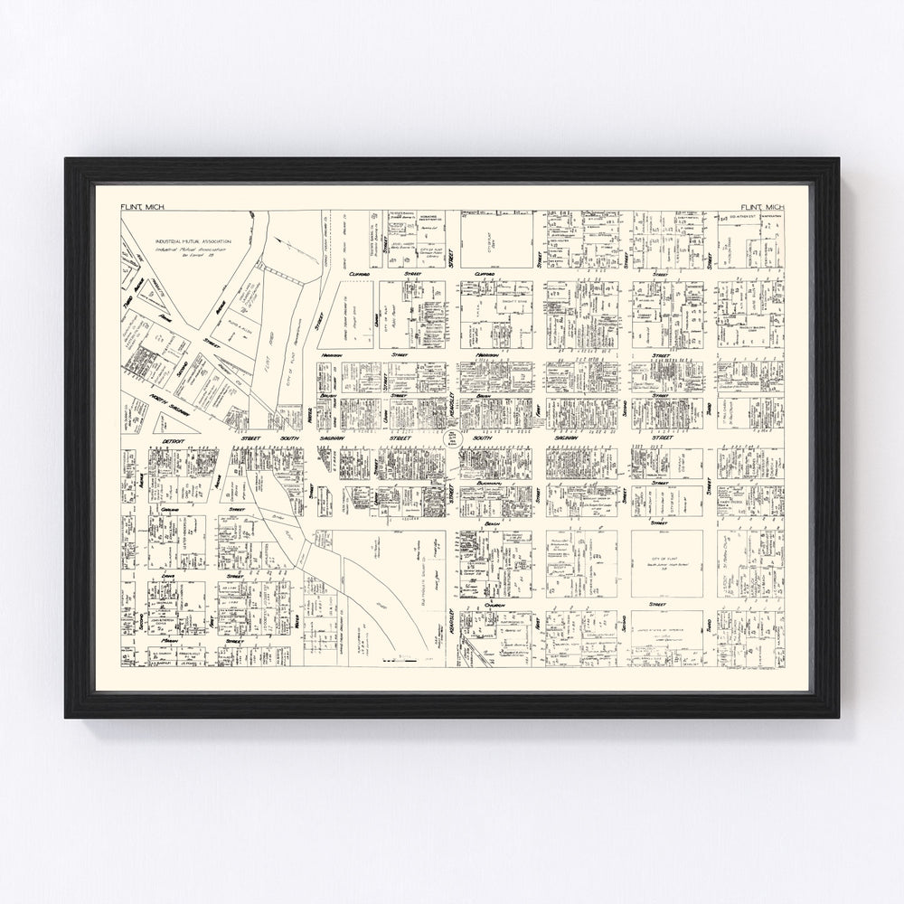 Flint Vintage Map 1929