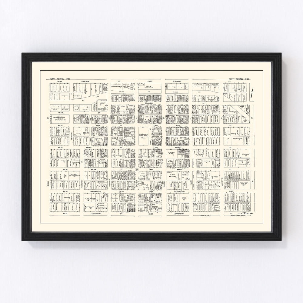 Fort Wayne Vintage Map 1929