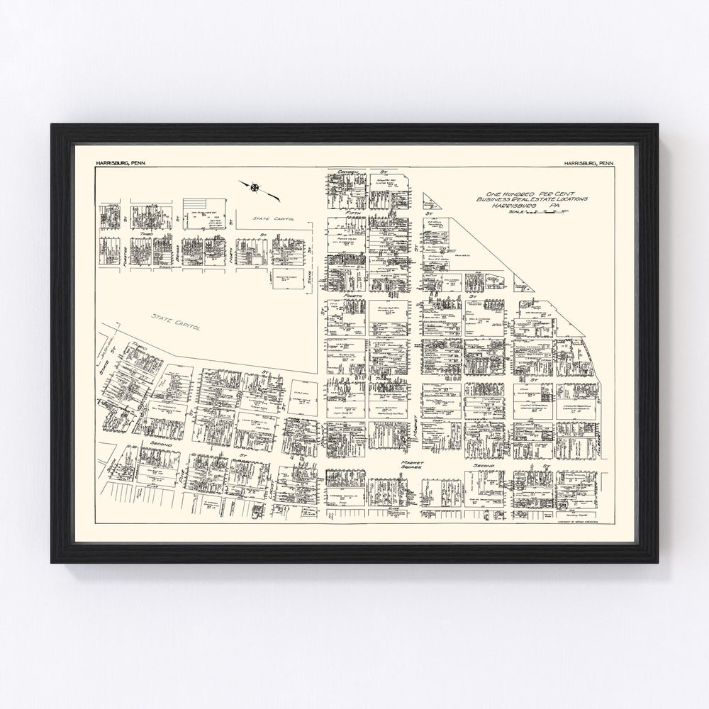 Harrisburg Vintage Map 1929