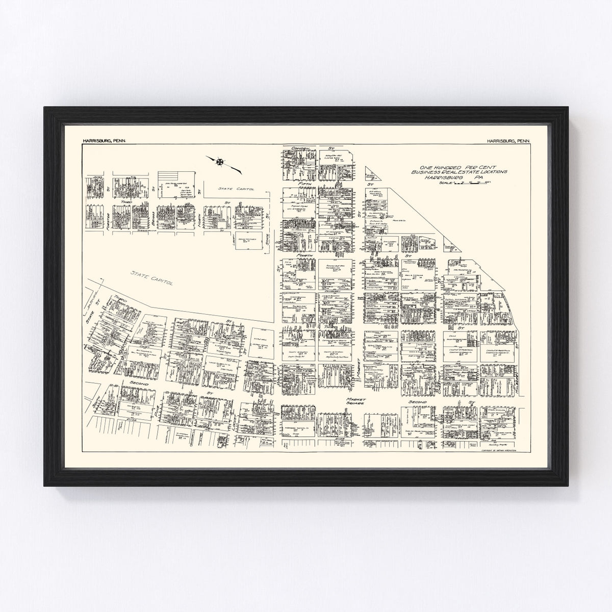 Harrisburg Vintage Map 1929