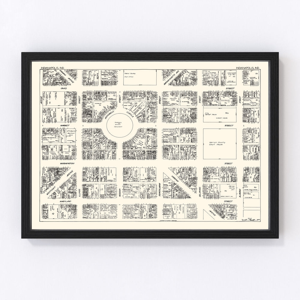 Indianapolis Vintage Map 1929